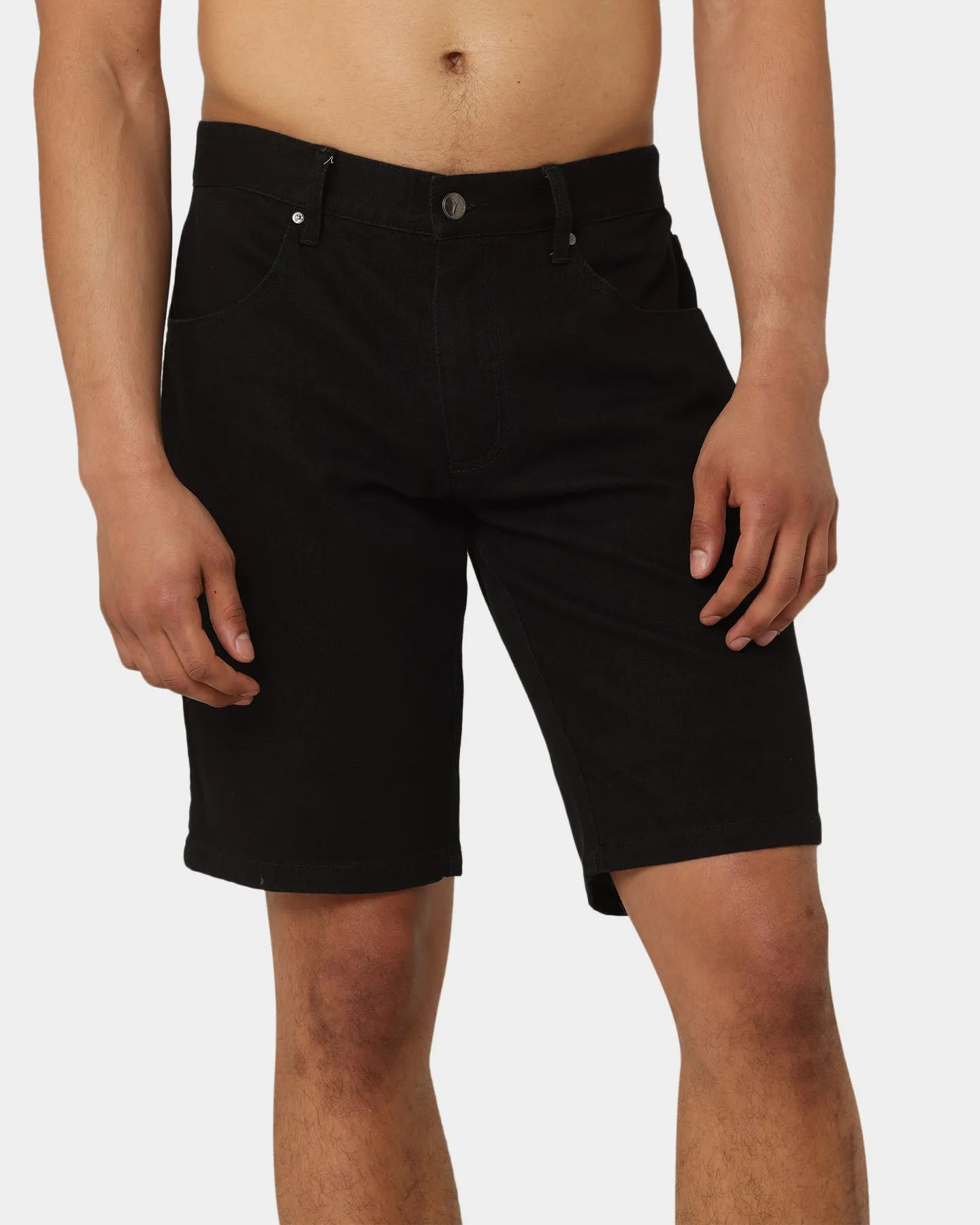 Short en Jean Carré Relâché Noir