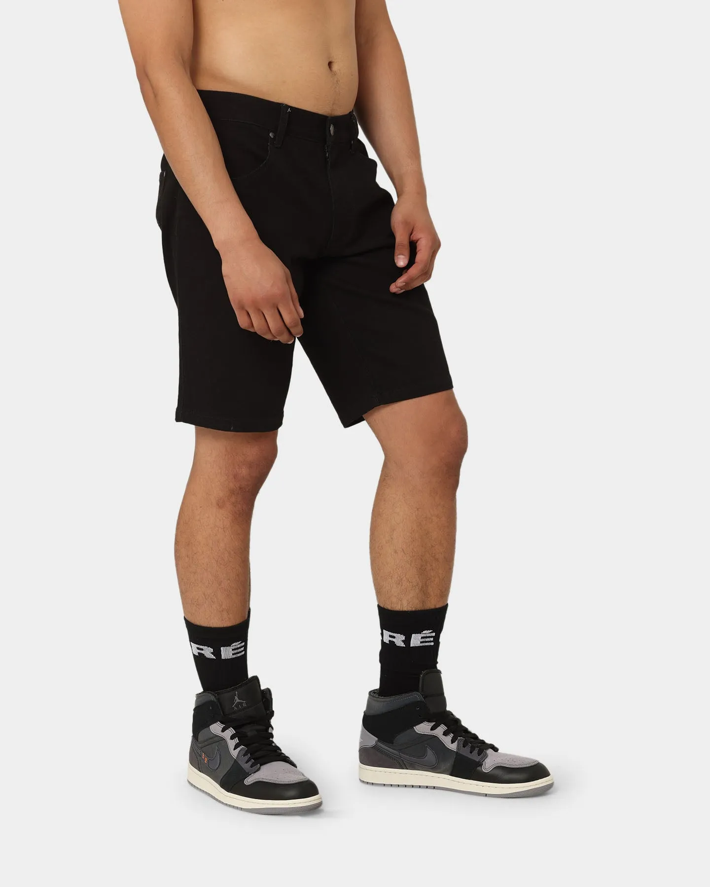 Short en Jean Carré Relâché Noir