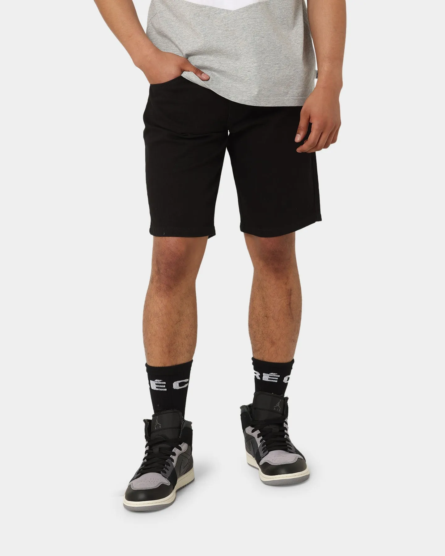 Short en Jean Carré Relâché Noir
