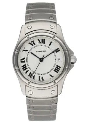 Montre pour homme automatique Cartier Cougar 1920/1 en acier avec cadran blanc