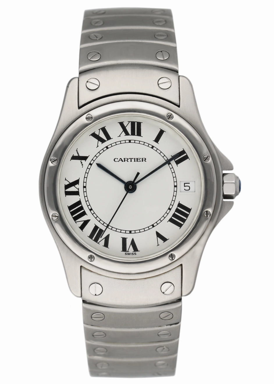 Montre pour homme automatique Cartier Cougar 1920/1 en acier avec cadran blanc