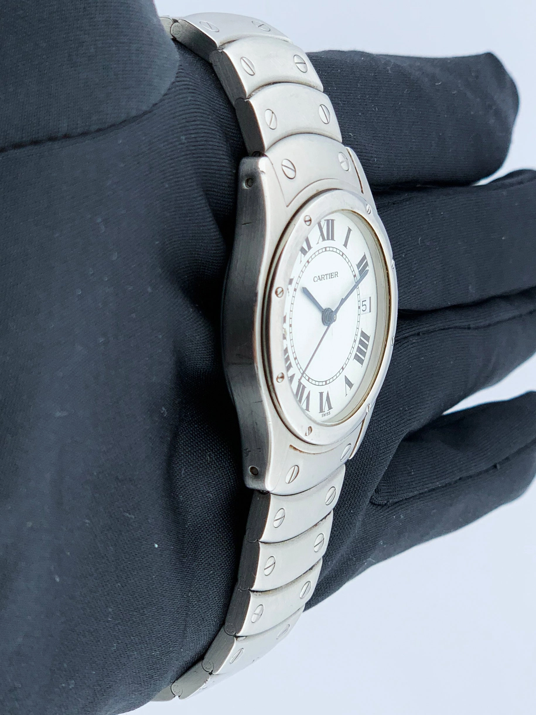 Montre pour homme automatique Cartier Cougar 1920/1 en acier avec cadran blanc