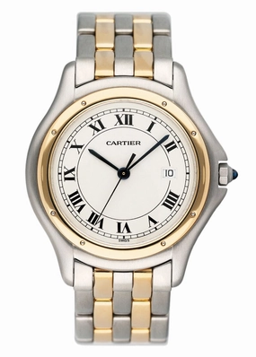 Cartier Panthere Cougar 187904 Two Tone Mens Watch Box Papers