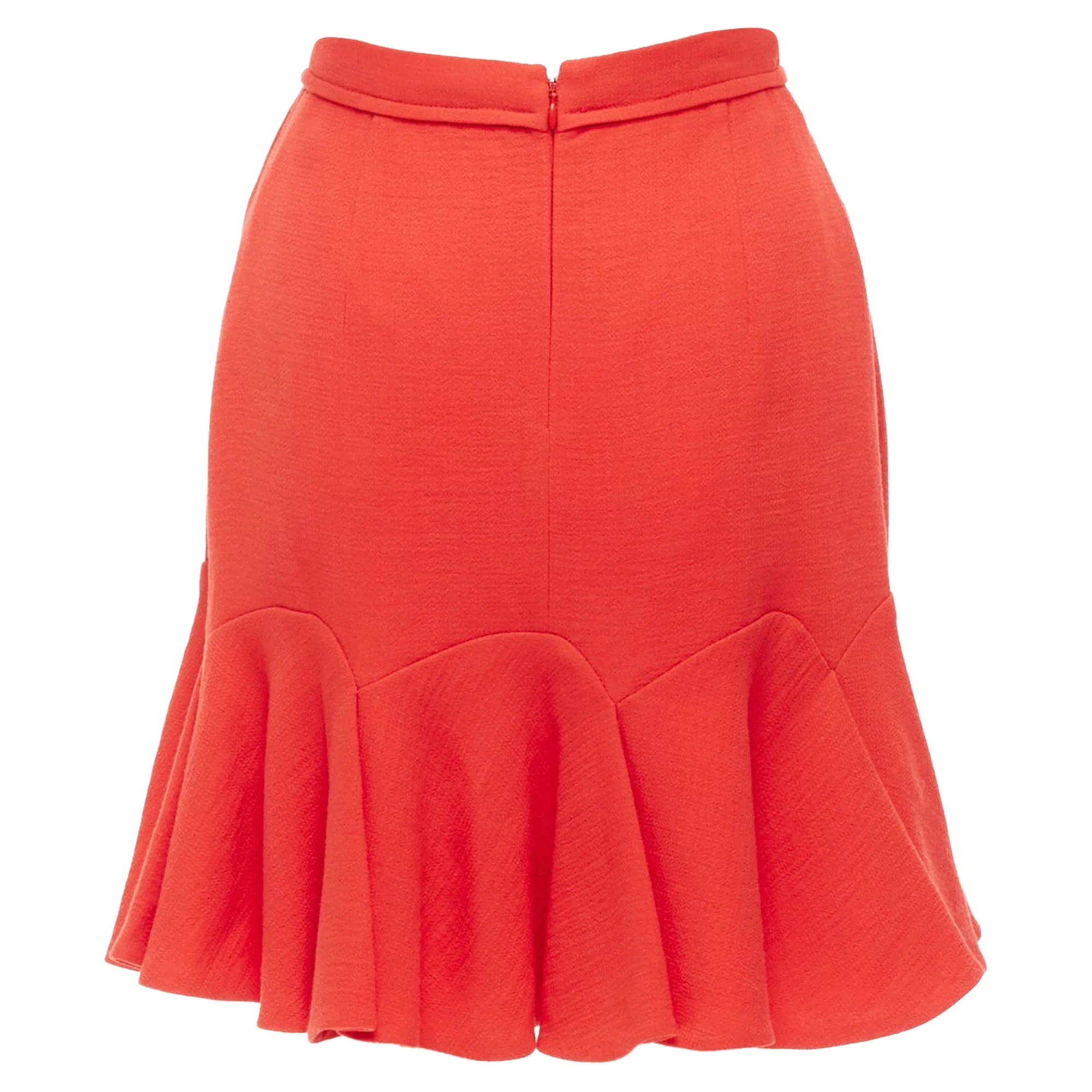 Jupe mini Carven à volants en viscose et laine vierge