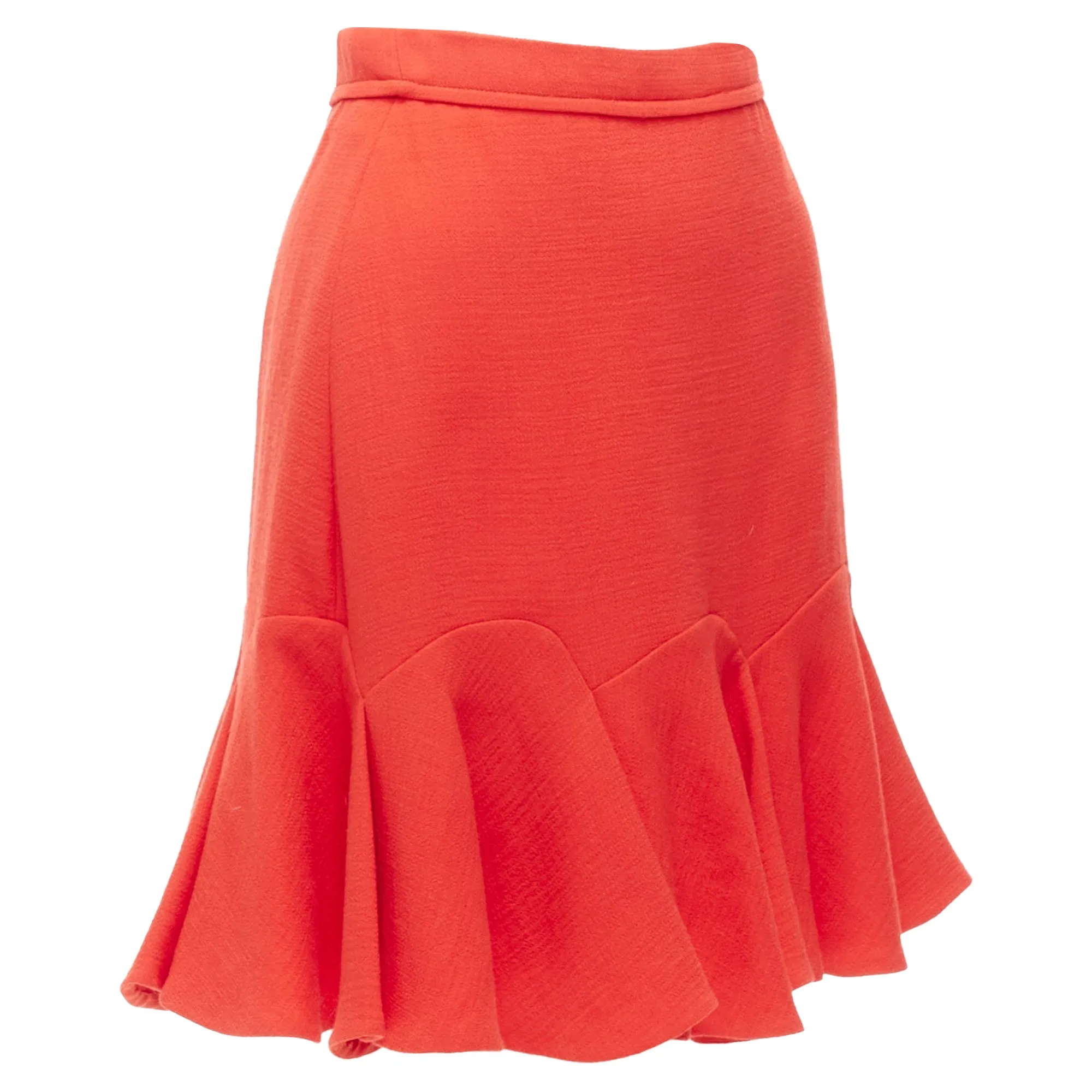 Jupe mini Carven à volants en viscose et laine vierge