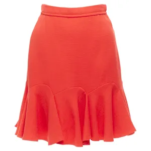 Jupe mini Carven à volants en viscose et laine vierge