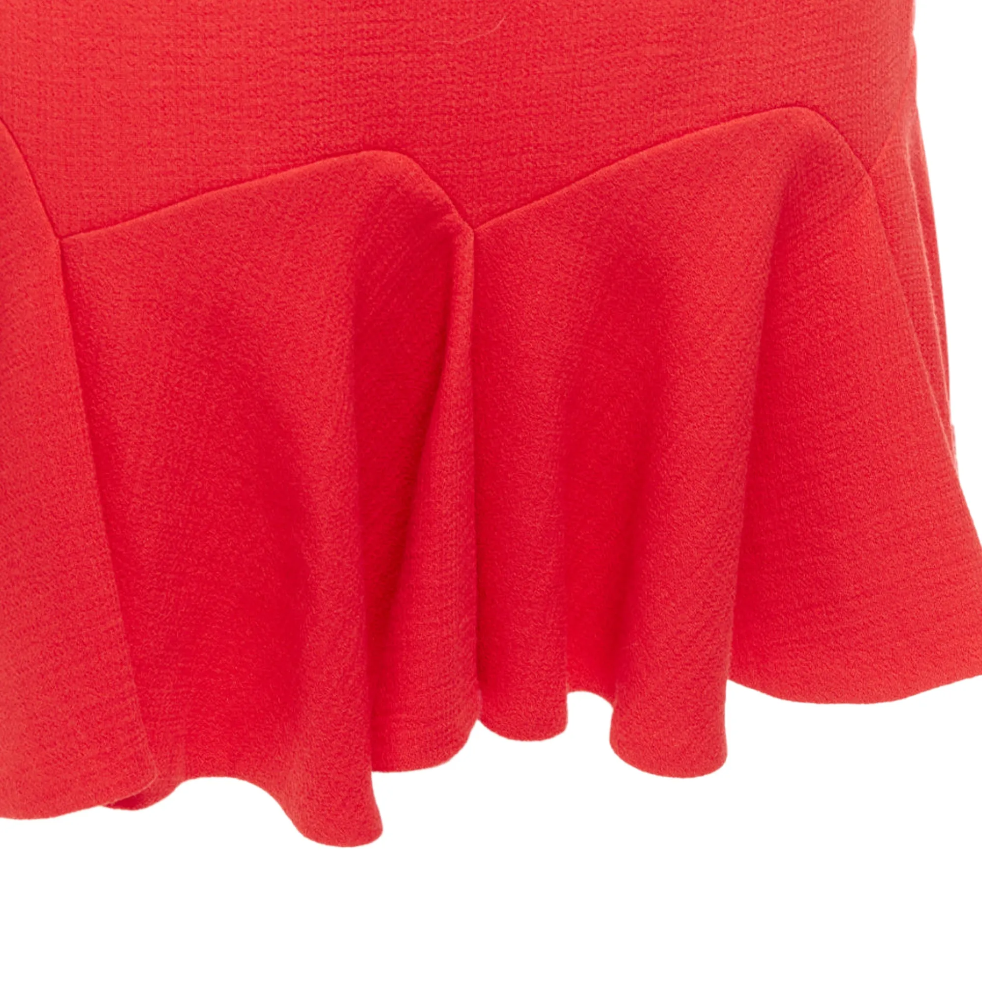 Jupe mini Carven à volants en viscose et laine vierge