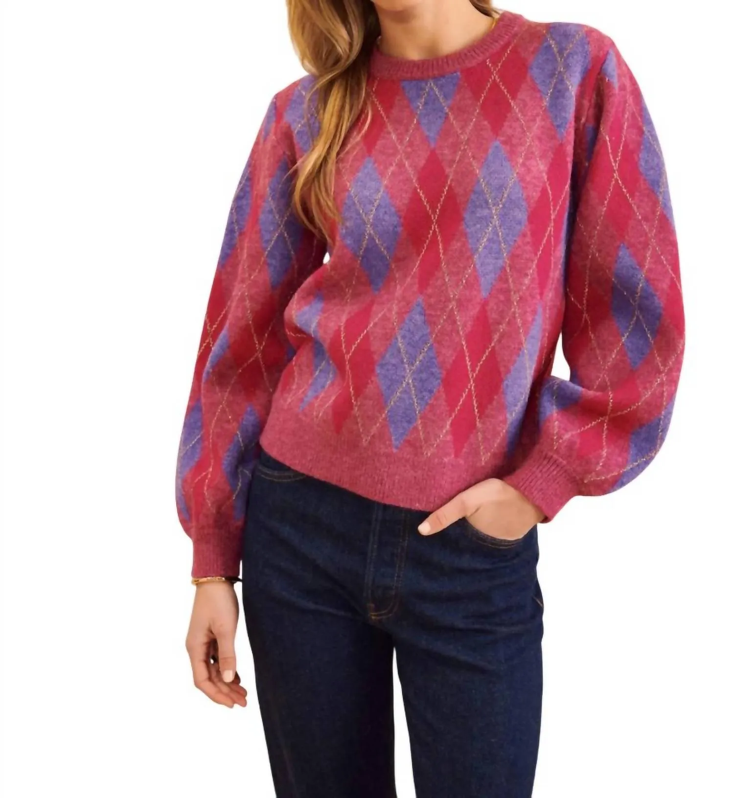 Pull Casey En Jacquard Rougeur