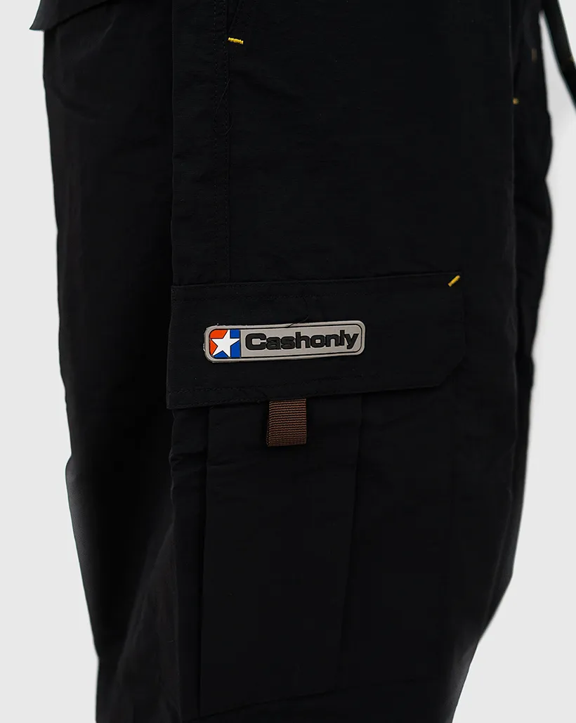 Comfortable Calf Straps Cash Only Star Cargo Pants - Black
