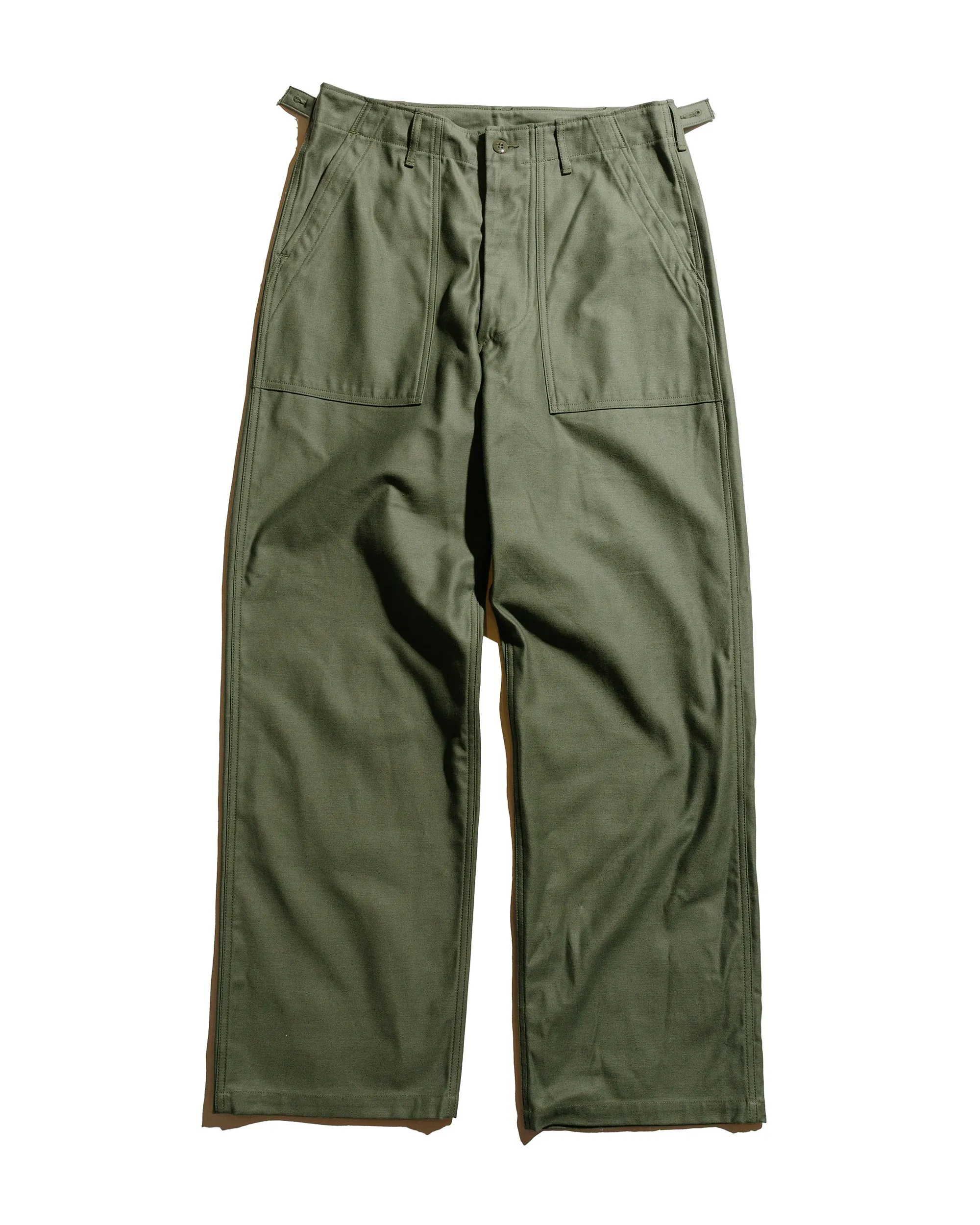 The Real Mccoy'S Mp23003 Trousers, Men'S, Cotton Sateen, Og-107 Olive Less Streamlined