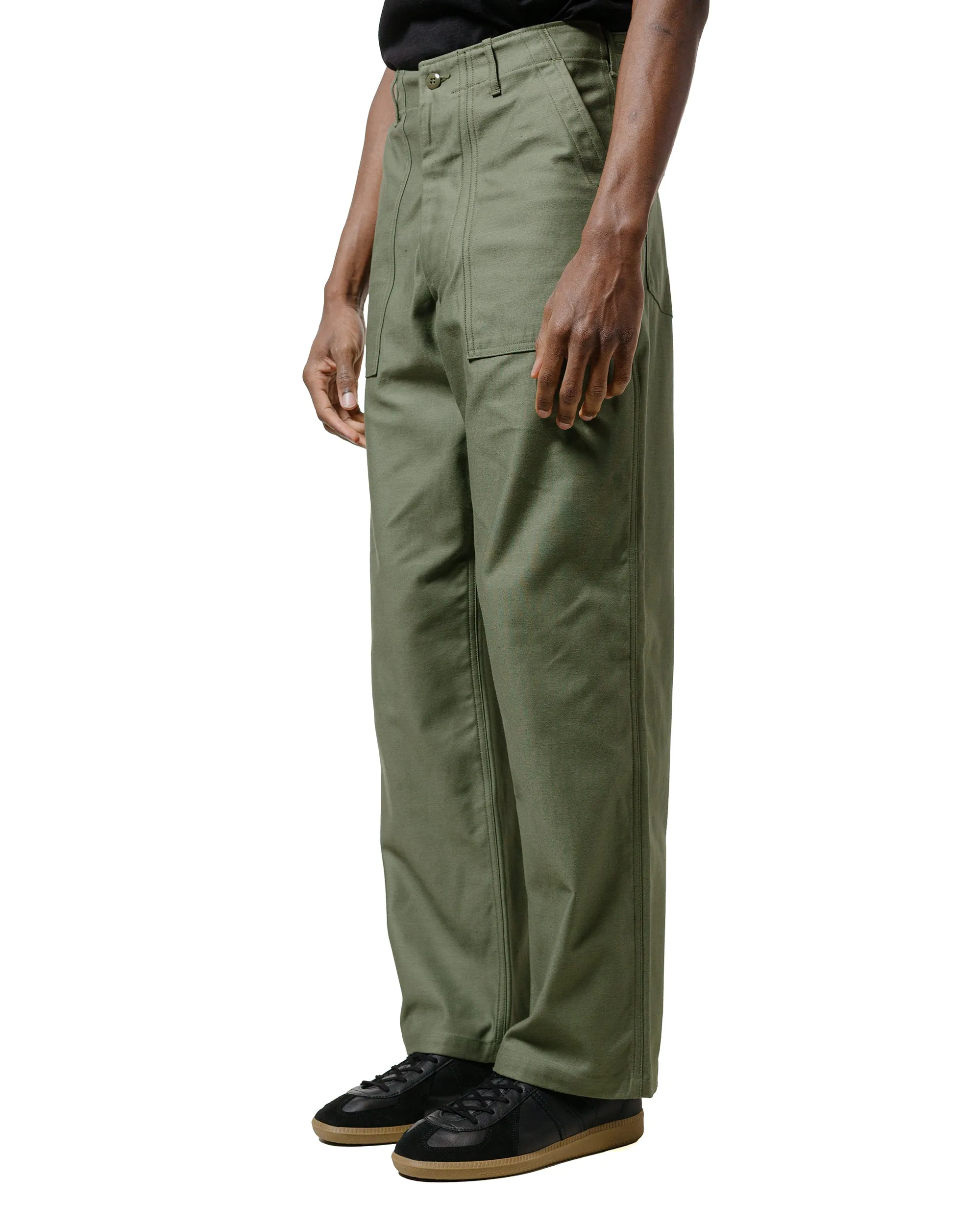 The Real Mccoy'S Mp23003 Trousers, Men'S, Cotton Sateen, Og-107 Olive Footwear Length Seams