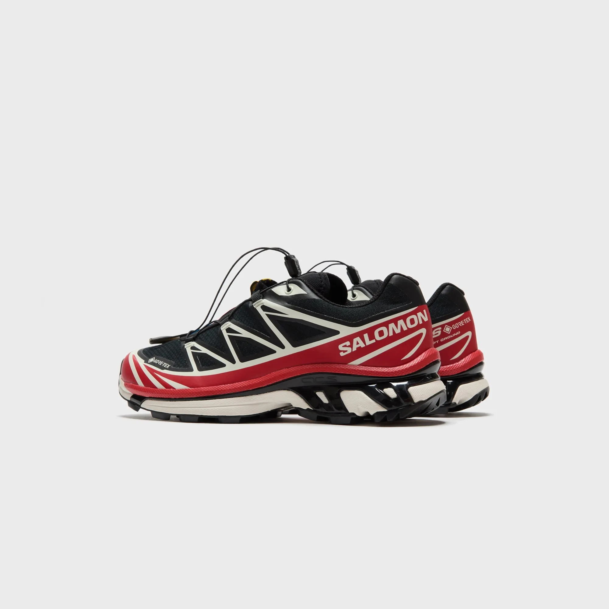 Salomon Xt-6 Gtx - Black / Flame Scarlet / Vanilla Ice Function Benefits Self-Camping Gear
