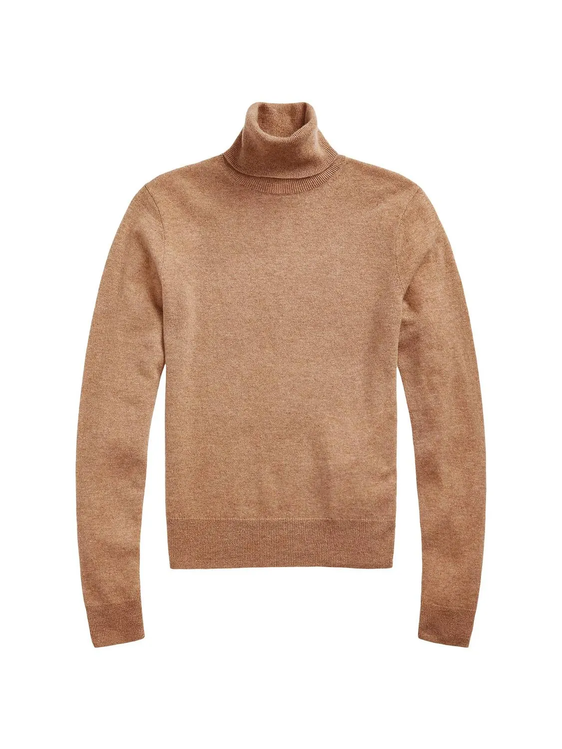 Pull col roulé en cachemire couleur camel
