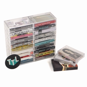 Cassette Club: Acrylic Cassette Tape Holder - 20 Tapes hi-fi DAC amp combo,hi-fi speaker impedance matcher,hi-fi RCA switch