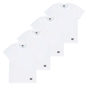 CAT - Pack de 4 T-shirts à col rond pour hommes (43CT393525TA-WHT)
