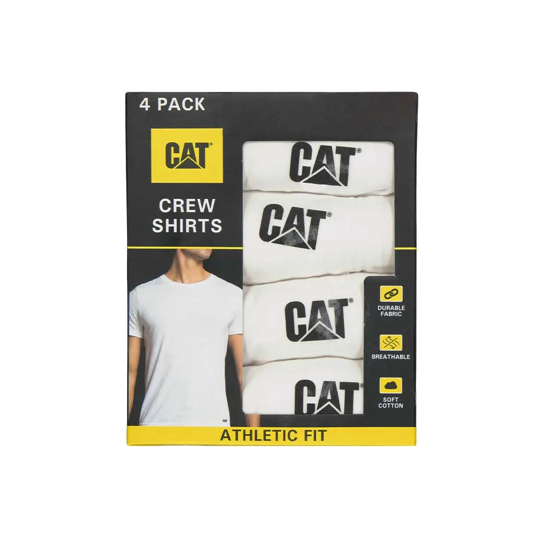 CAT - Pack de 4 T-shirts à col rond pour hommes (43CT393525TA-WHT)