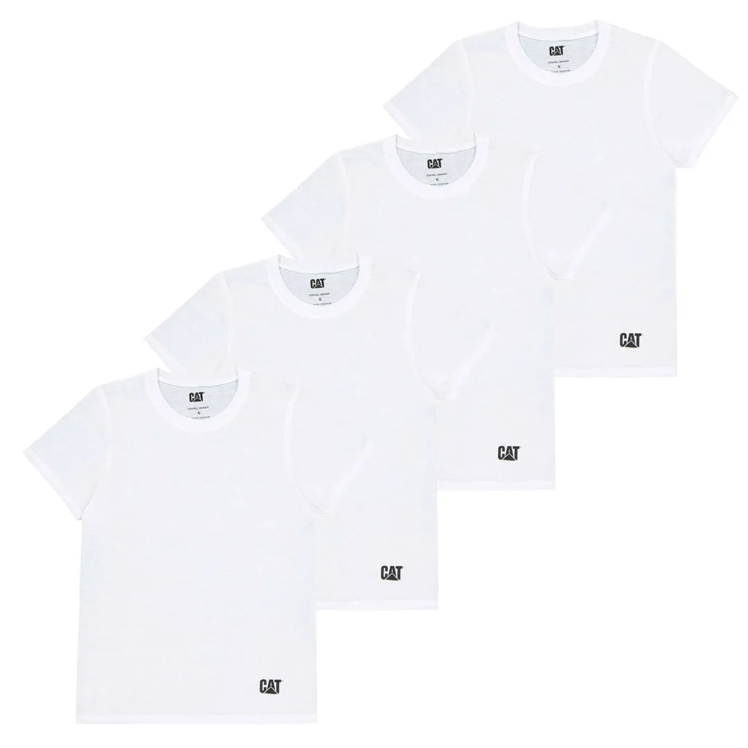CAT - Pack de 4 T-shirts à col rond pour hommes (43CT393525TA-WHT)