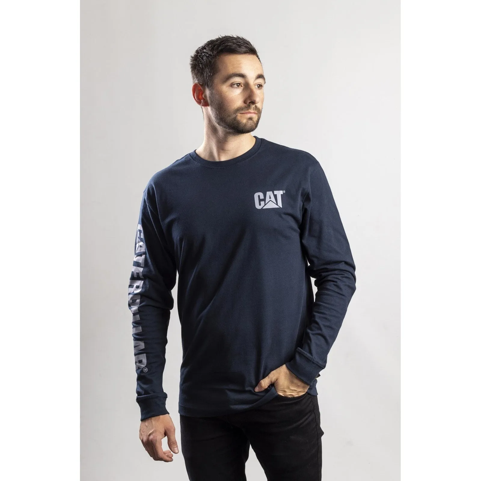 T-shirt manches longues avec bannière de marque Caterpillar
