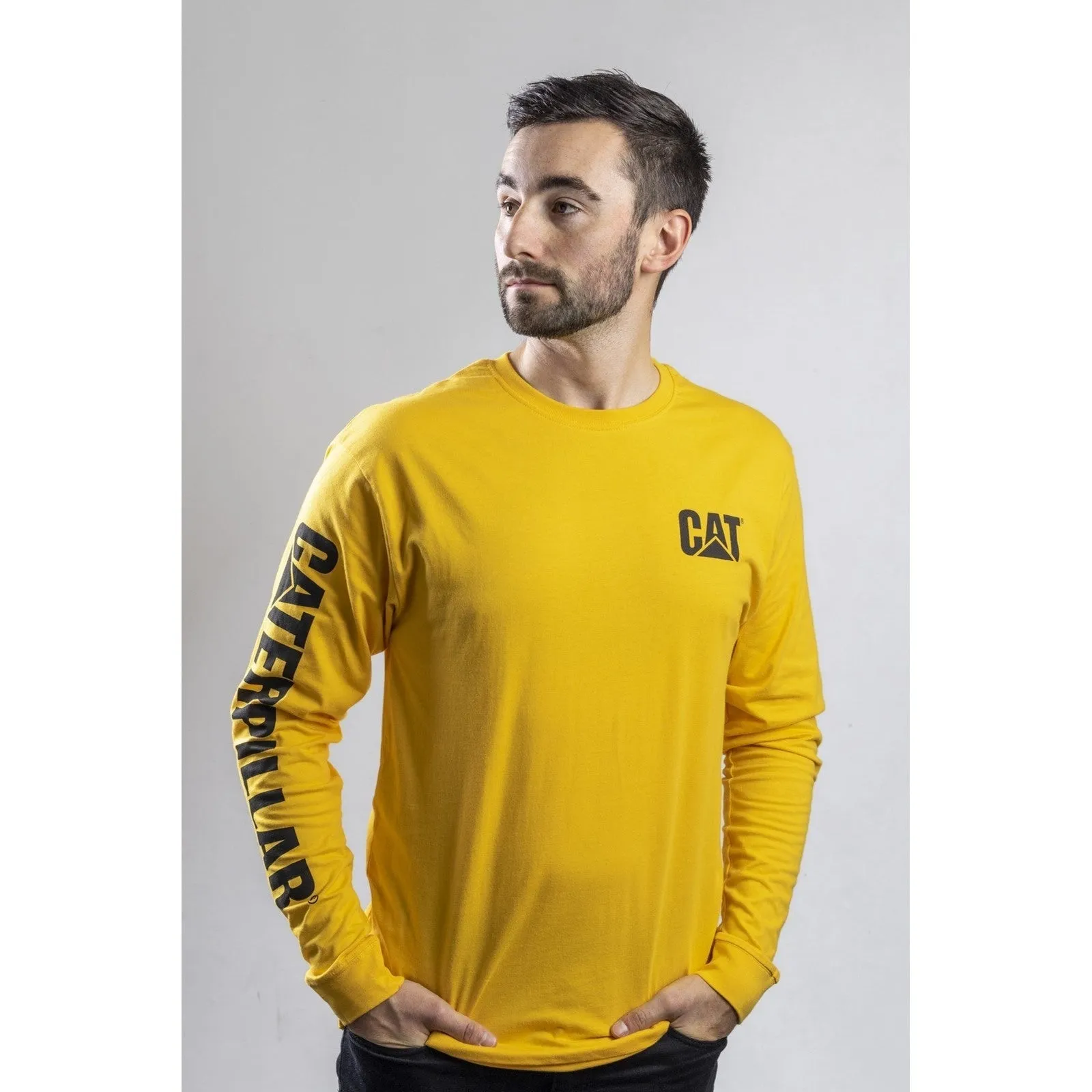 T-shirt manches longues avec bannière de marque Caterpillar
