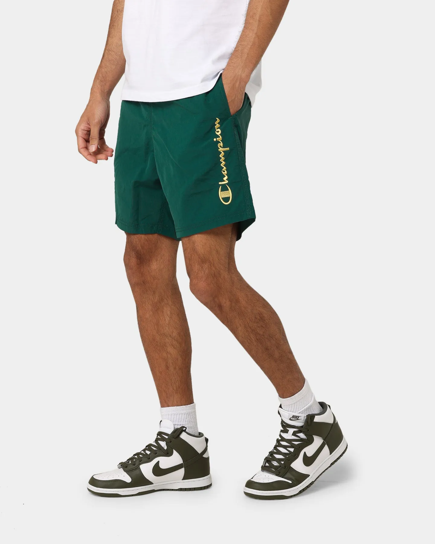Champion Shorts en Nylon LFS Mi-terrain Vert/Or
