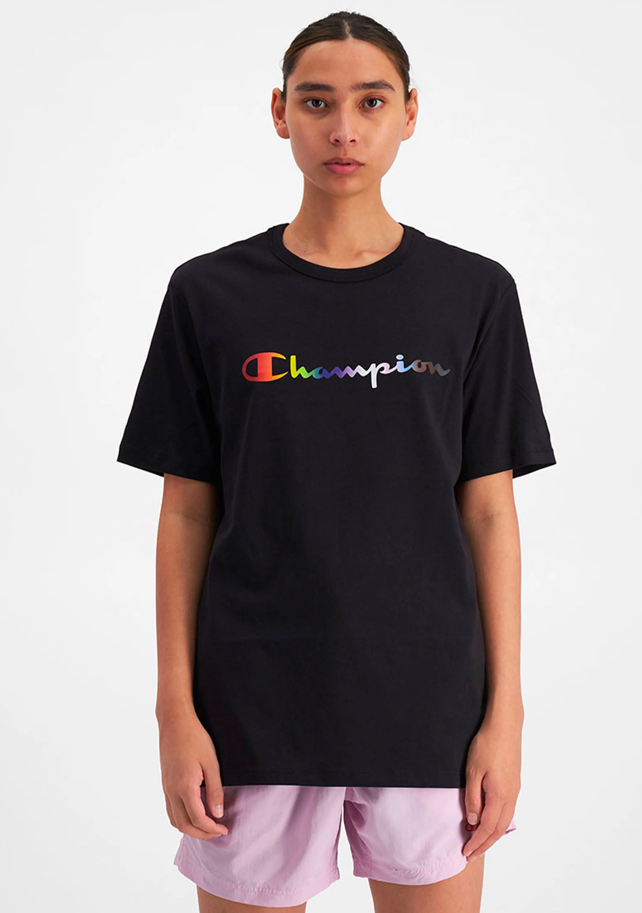 Champion MenS Athletic Pride Script Tee Loosely Woven Slip Resistance