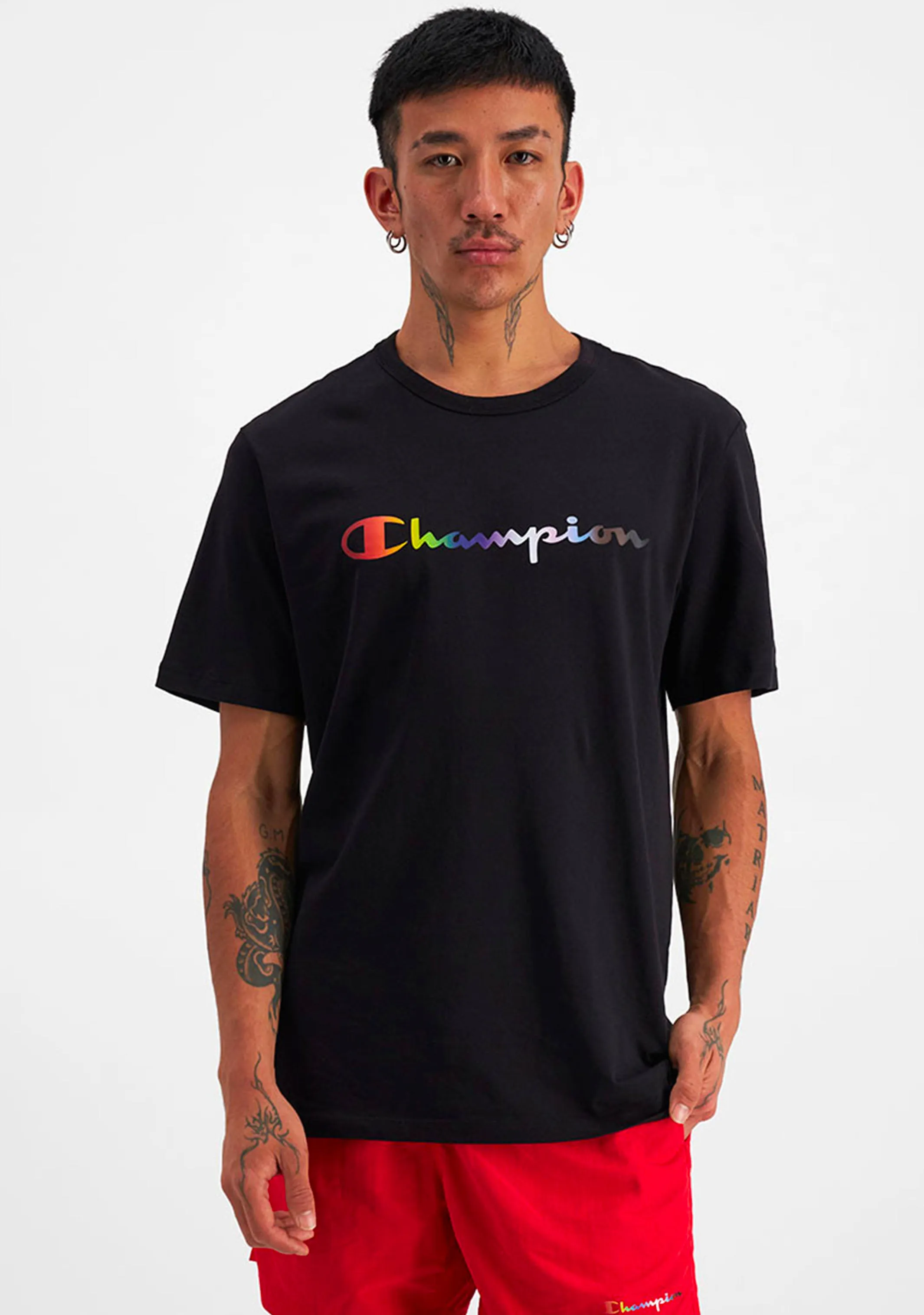 Comfortable Polo Wear Champion MenS Athletic Pride Script Tee