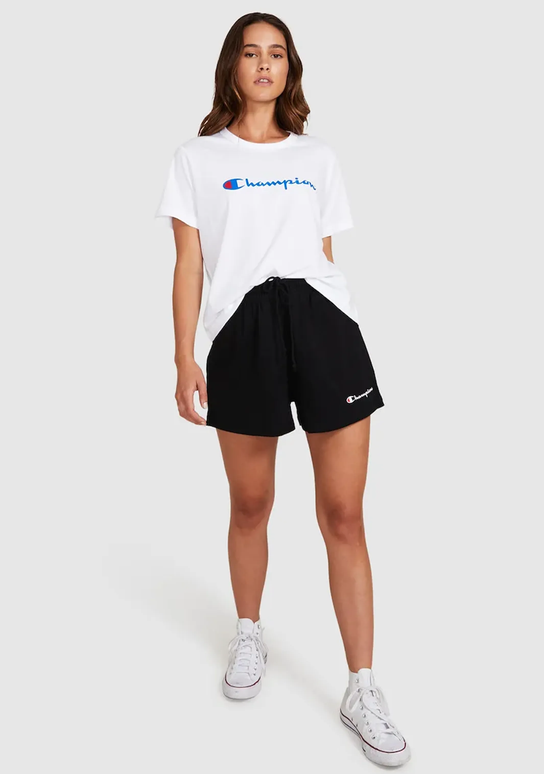Champion Women'S Script Crop Boxy Tee White Comfortable Skiing Wear