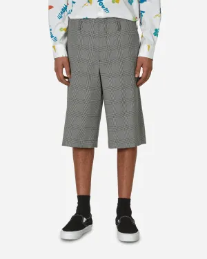 Checked Wool Shorts Black / Natural Comfort Aesthetic