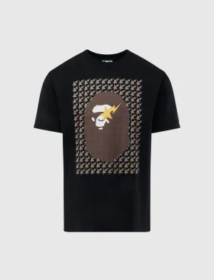 Houndstooth Ape Tee Silicone Coating Hood With Round Neck Materials