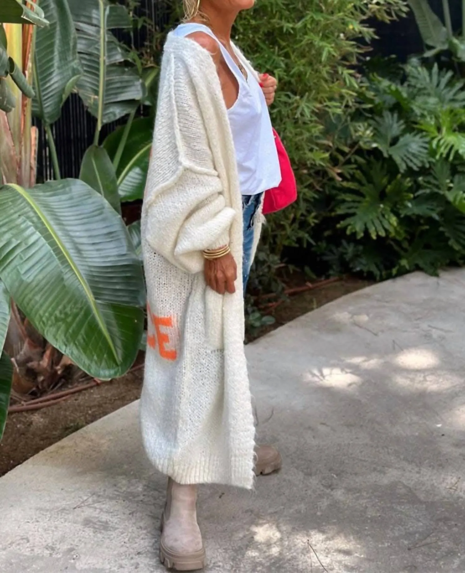 Cardigan chic à manches longues en blanc