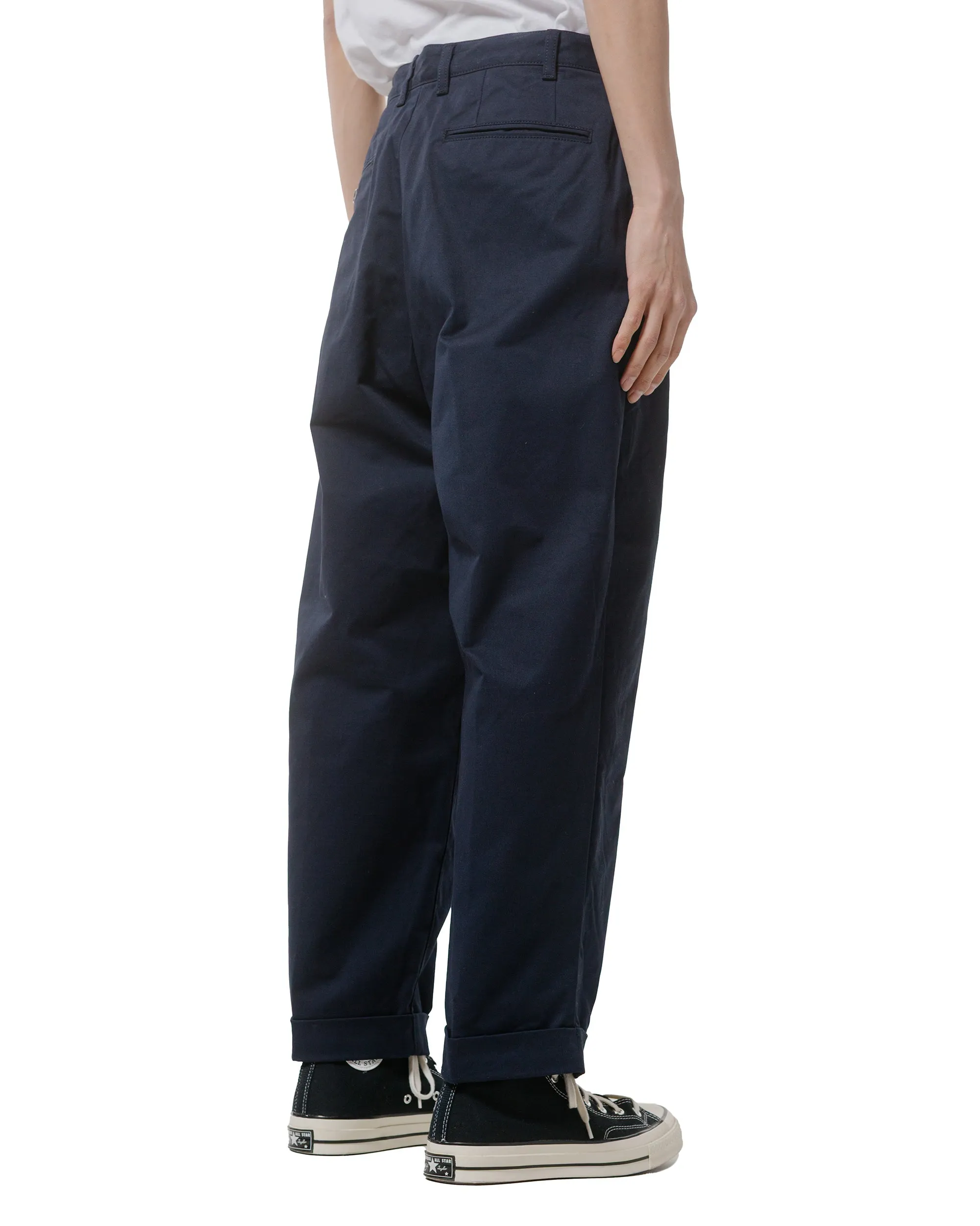 Beams Plus 2Pleats Twill Dark Navy Stiffness