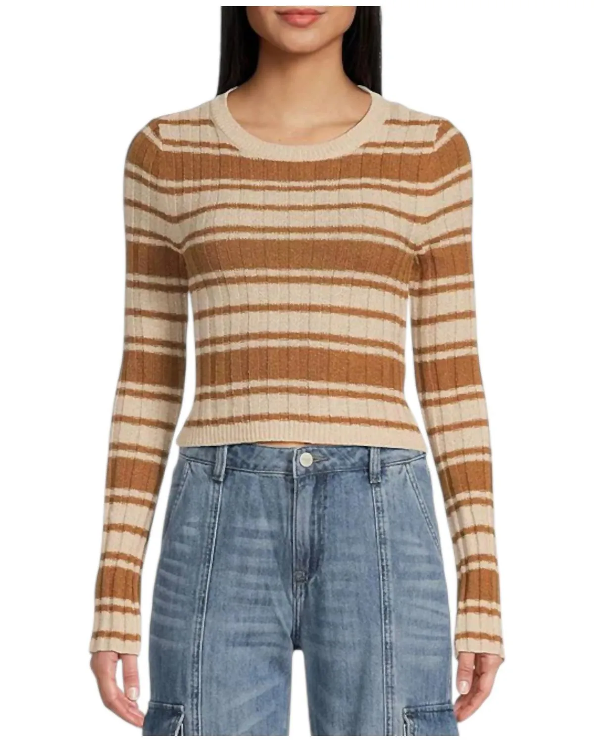 Pull Clare à rayures en bois de santal