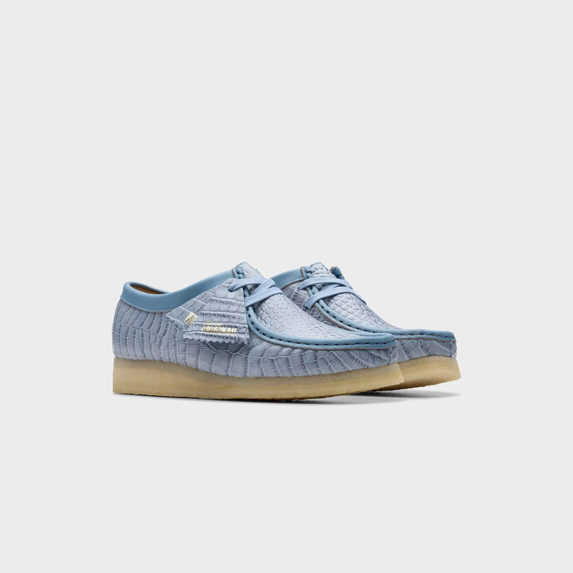 Empower Your Journey Clarks Wallabee - Powder Blue Croc
