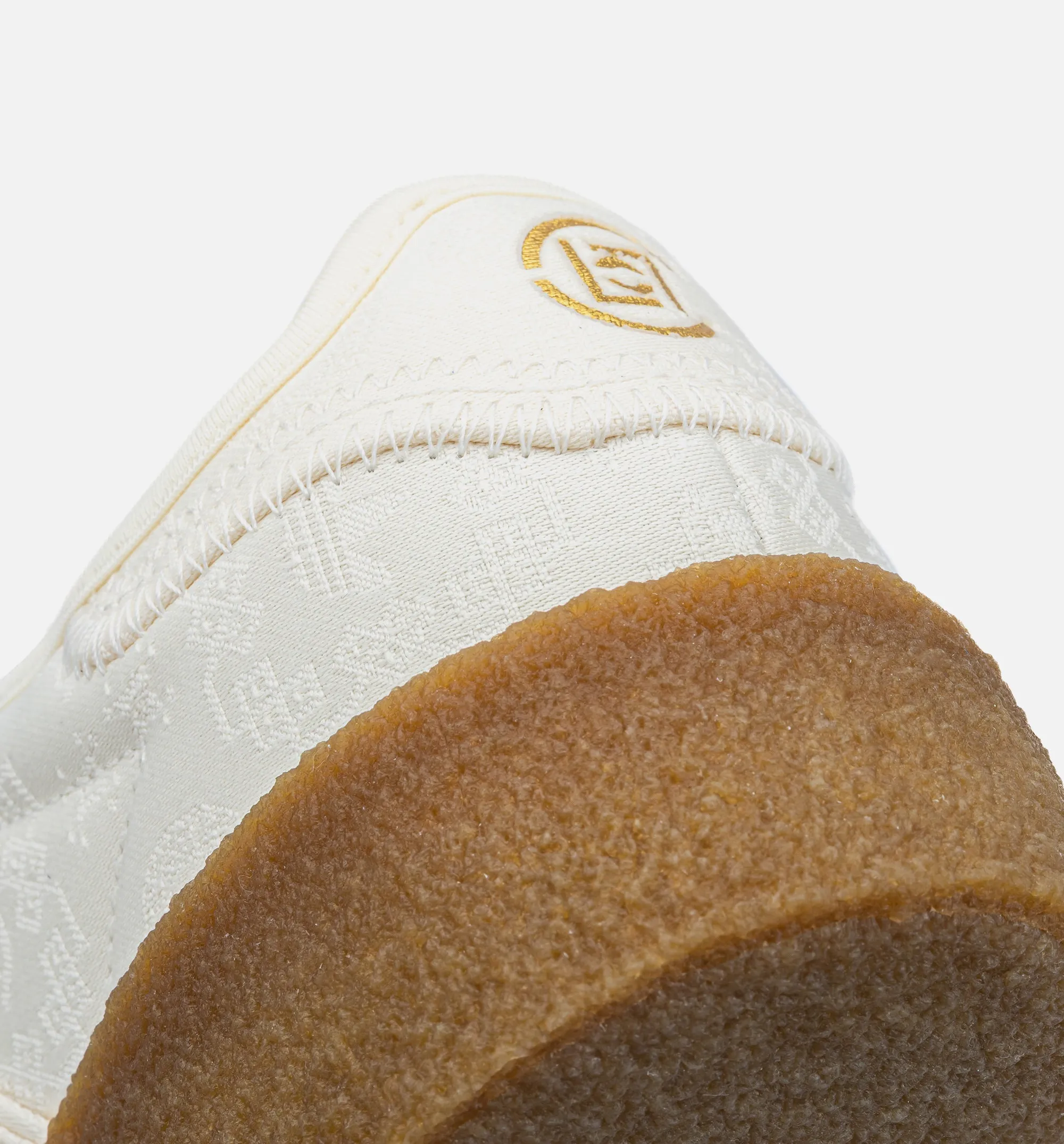 Clot X Gazelle Mens Lifestyle Shoe - Cream White/Core White/Gold Metallic PU Construction Stable Structure