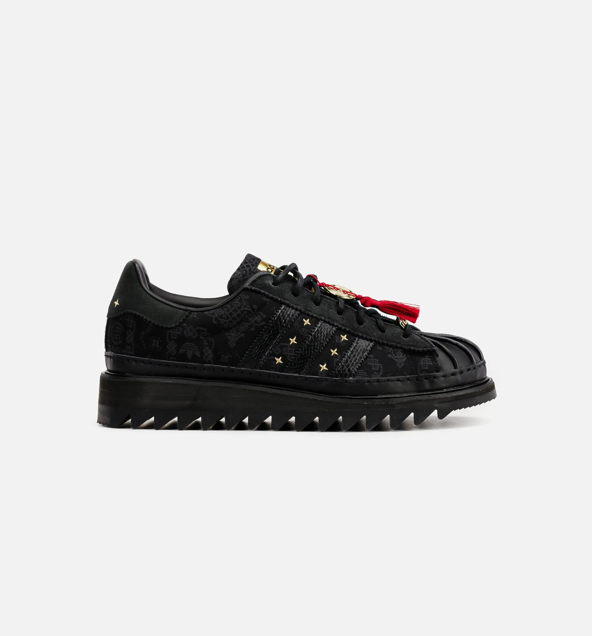 Clot X Superstar Lunar New Year Mens Lifestyle Shoe - Core Black/Carbon/Gold Metallic Rubber Outsole Construction