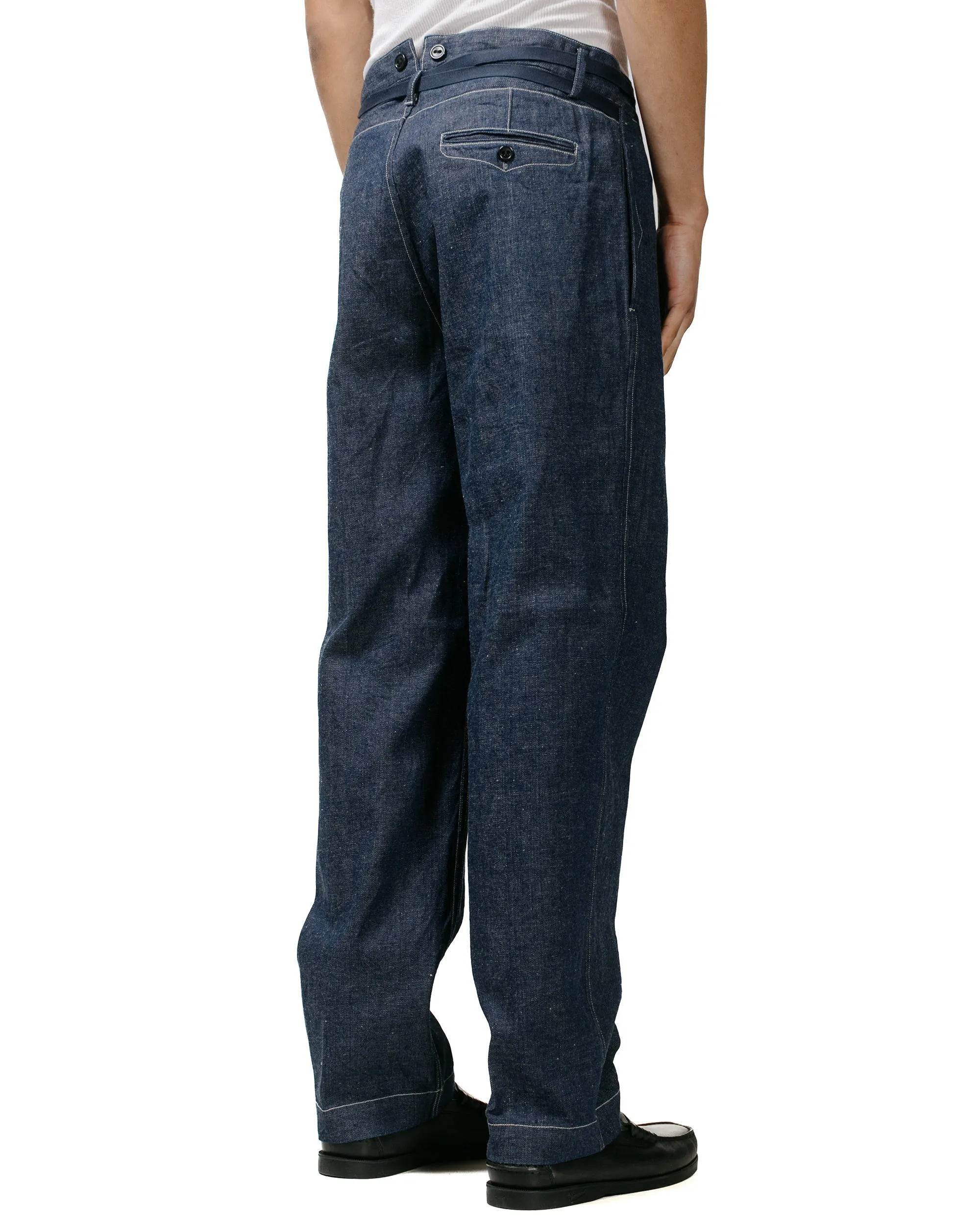 Satisfying Modification Customizable Style Cohrence Alain 10Oz Logger Selvedge Denim Trouser Indigo