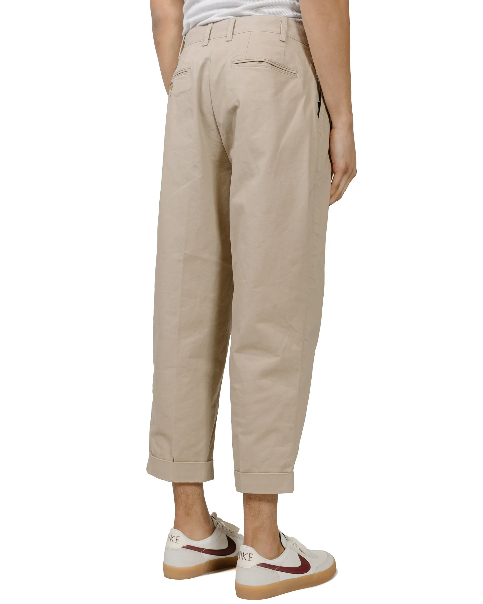 Beams Plus 2Pleats Twill Khaki Natural Yoga