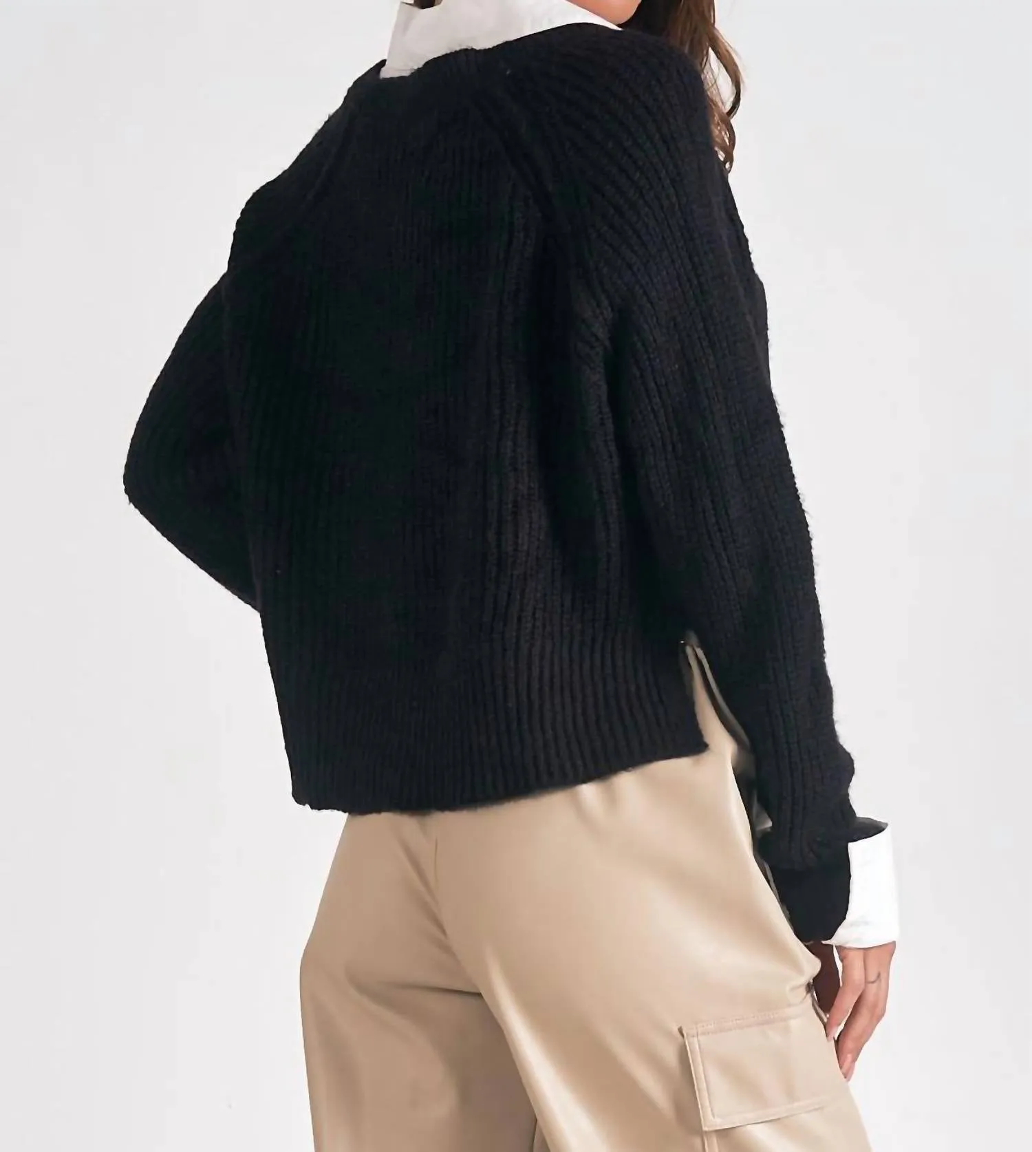 Pull Col Claudine En Noir Et Blanc