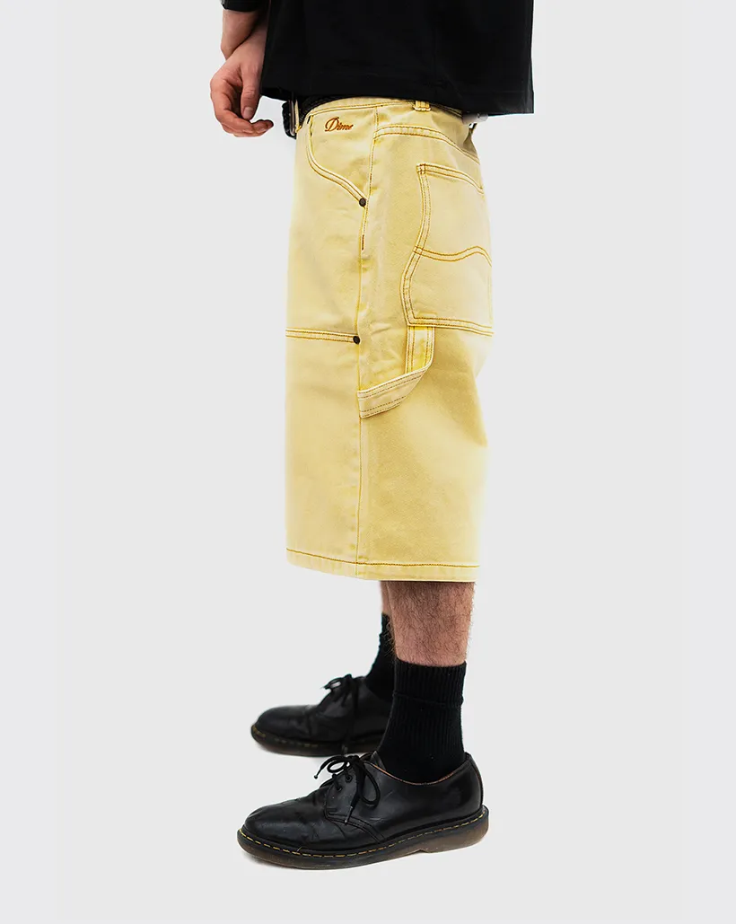 Easy-Care Feature Stud Socks Dime Carpenter Denim Shorts - Lemon