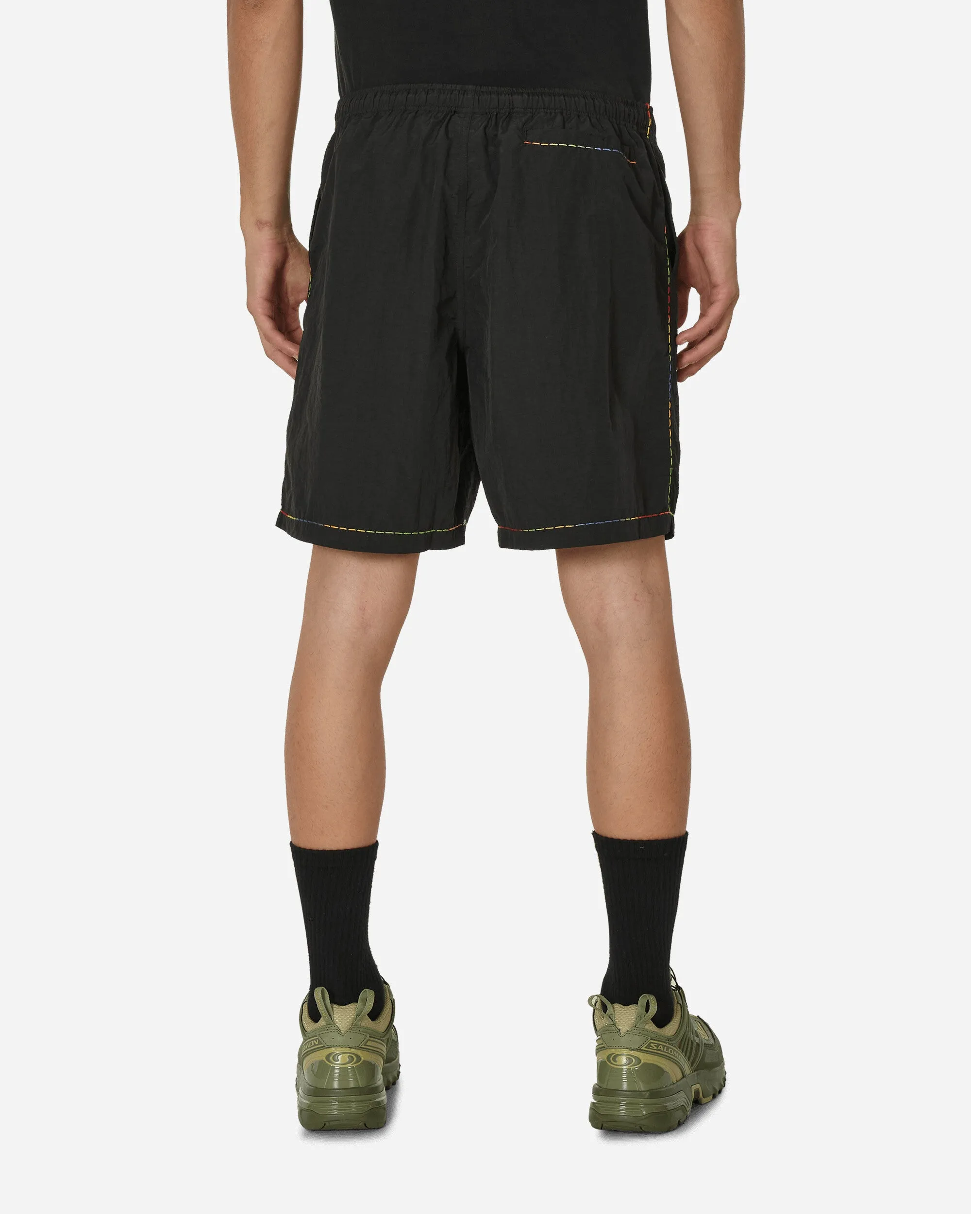 Gradient Stitched Shorts Black Soft Buttons