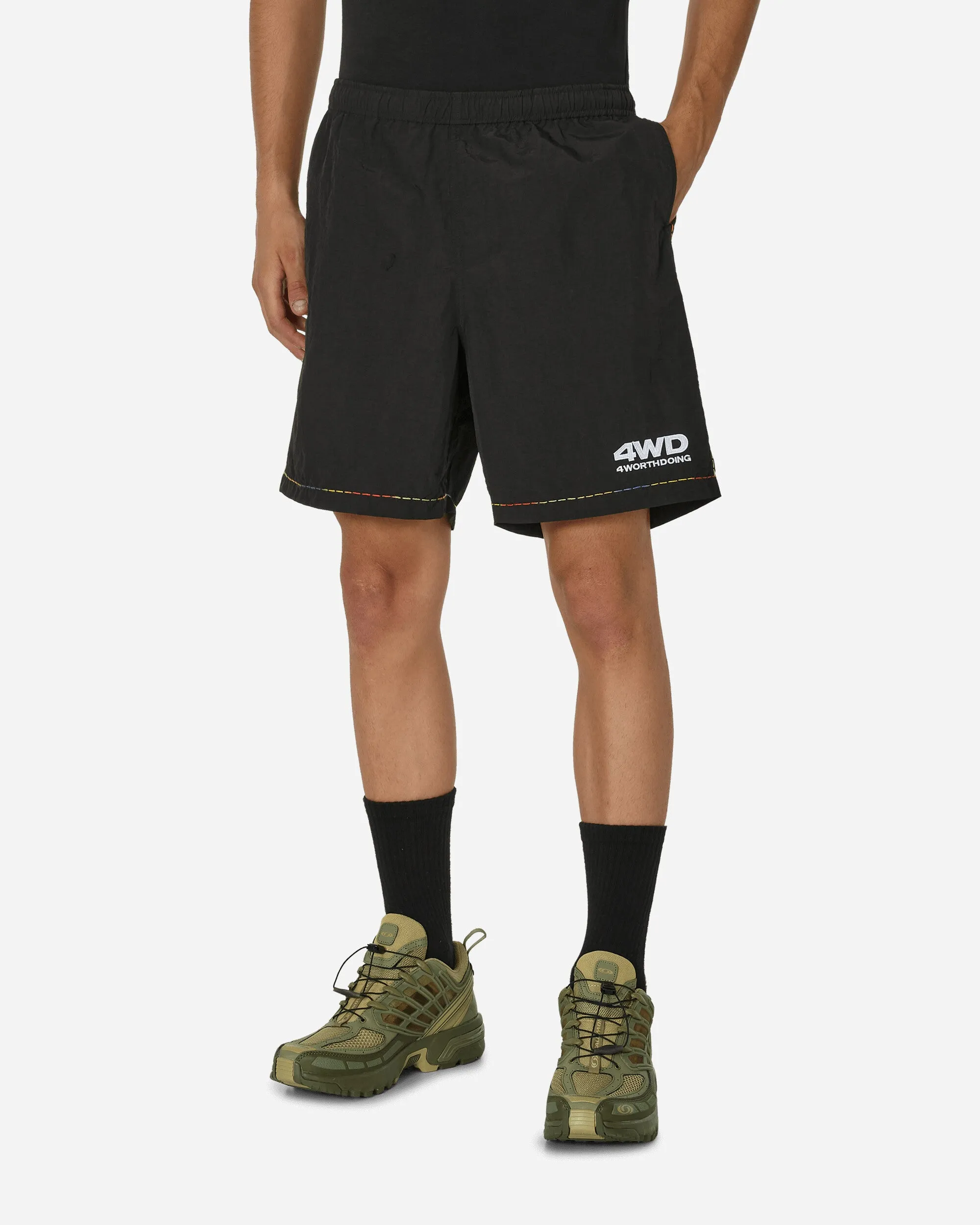 Breathable Upper Material Socks Wear Gradient Stitched Shorts Black
