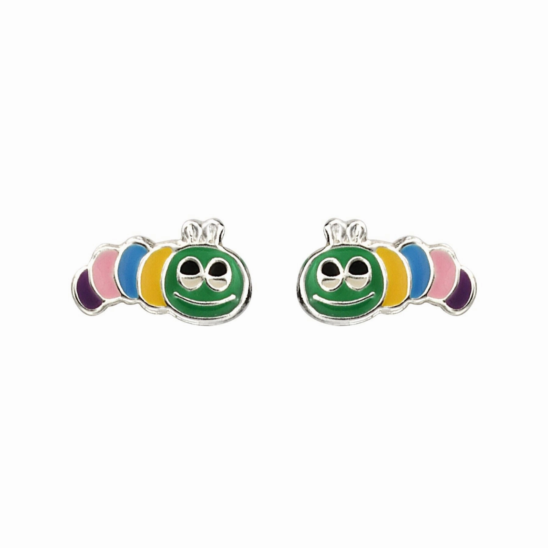 Boucles d'oreilles à clous Chenille Colorée