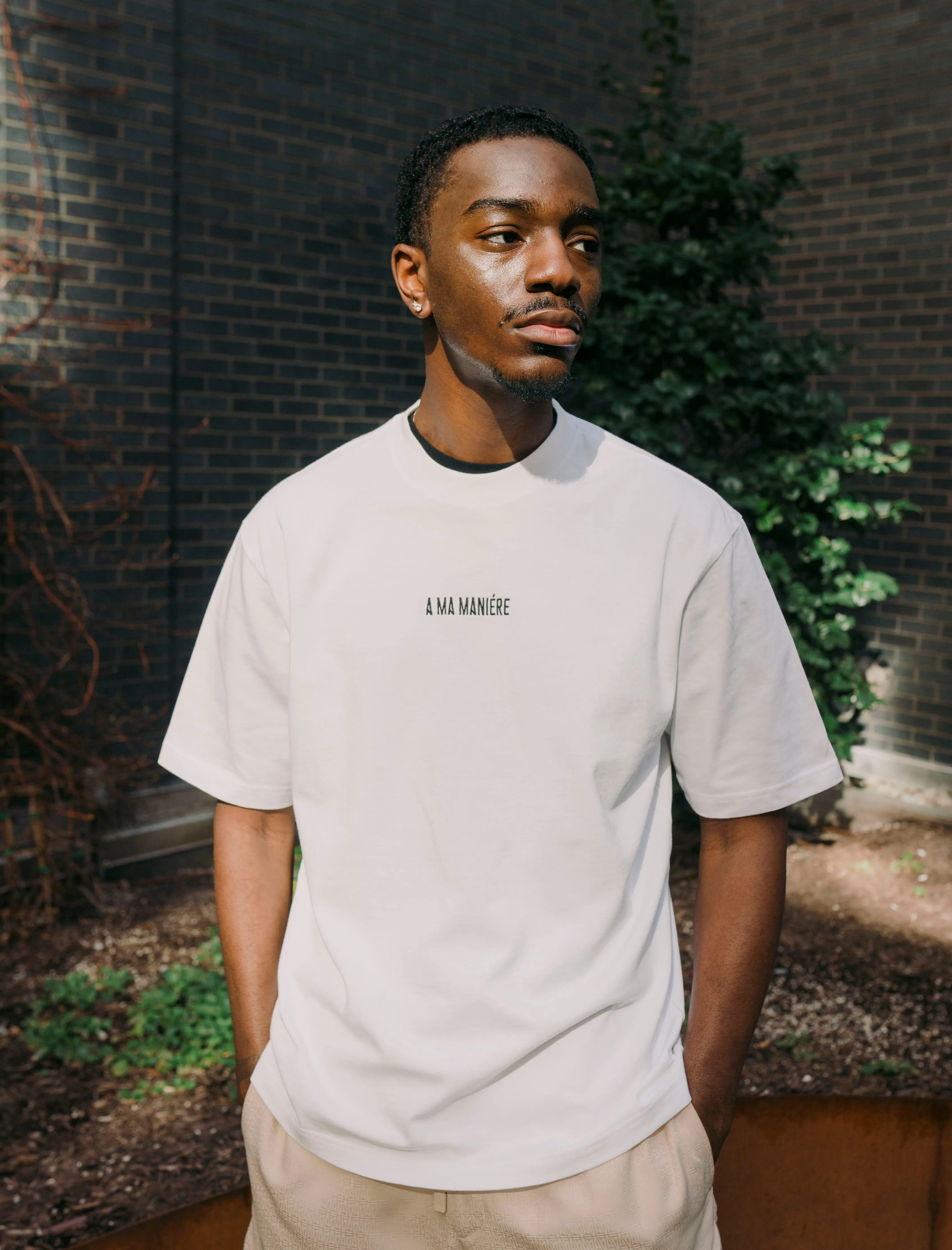 Titanium Finish Suede Printing Amm 365 Short Sleeve Tee