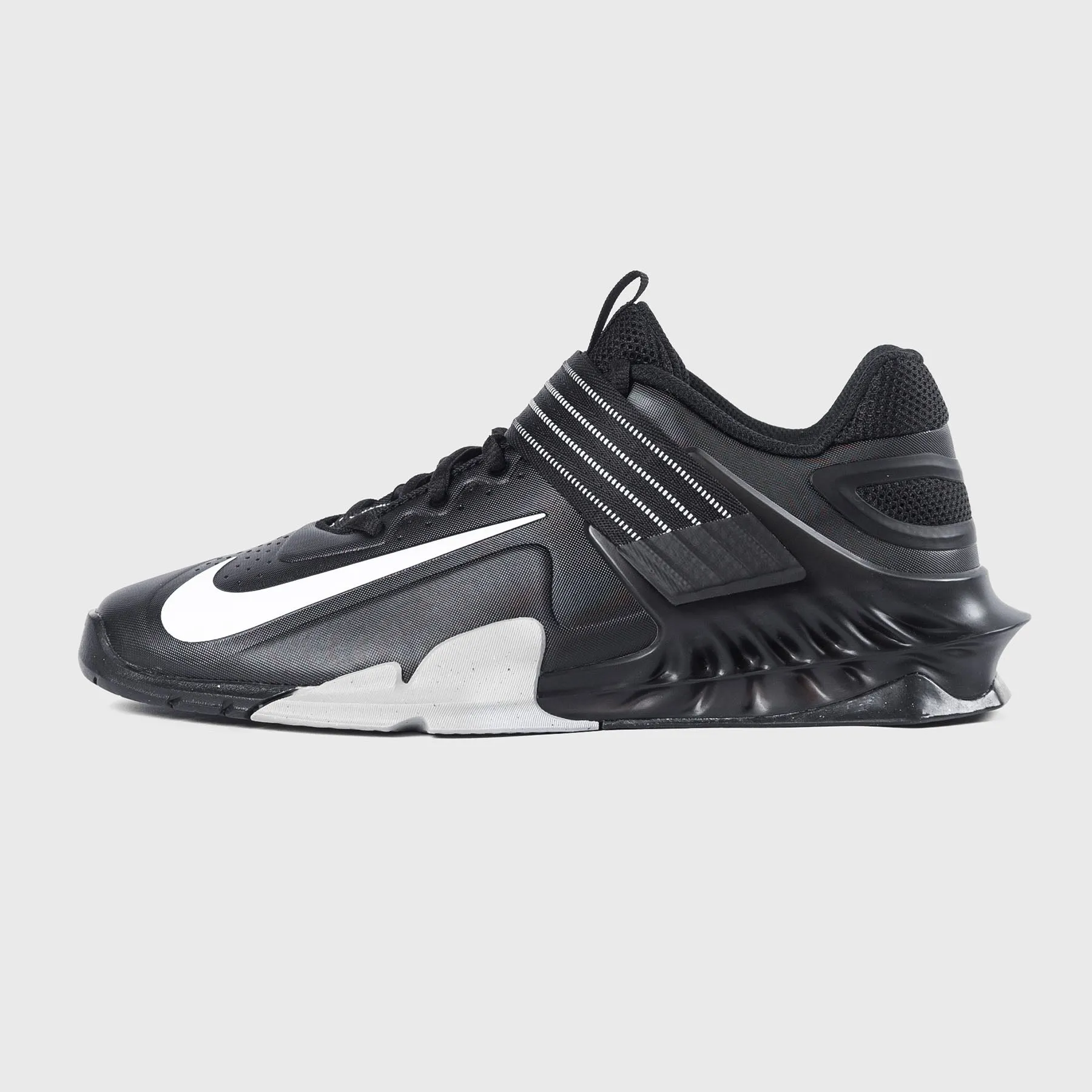 Faulty Comfort Buttons Nike - Savaleos Weightlifting Shoes - Black/White-Grey Fog-Laser Orange