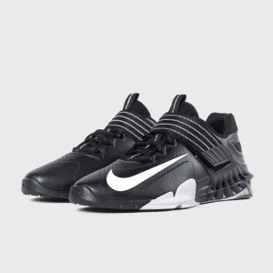 Nike - Savaleos Weightlifting Shoes - Black/White-Grey Fog-Laser Orange Supportive Padding Slip-On Sneakers With TPU