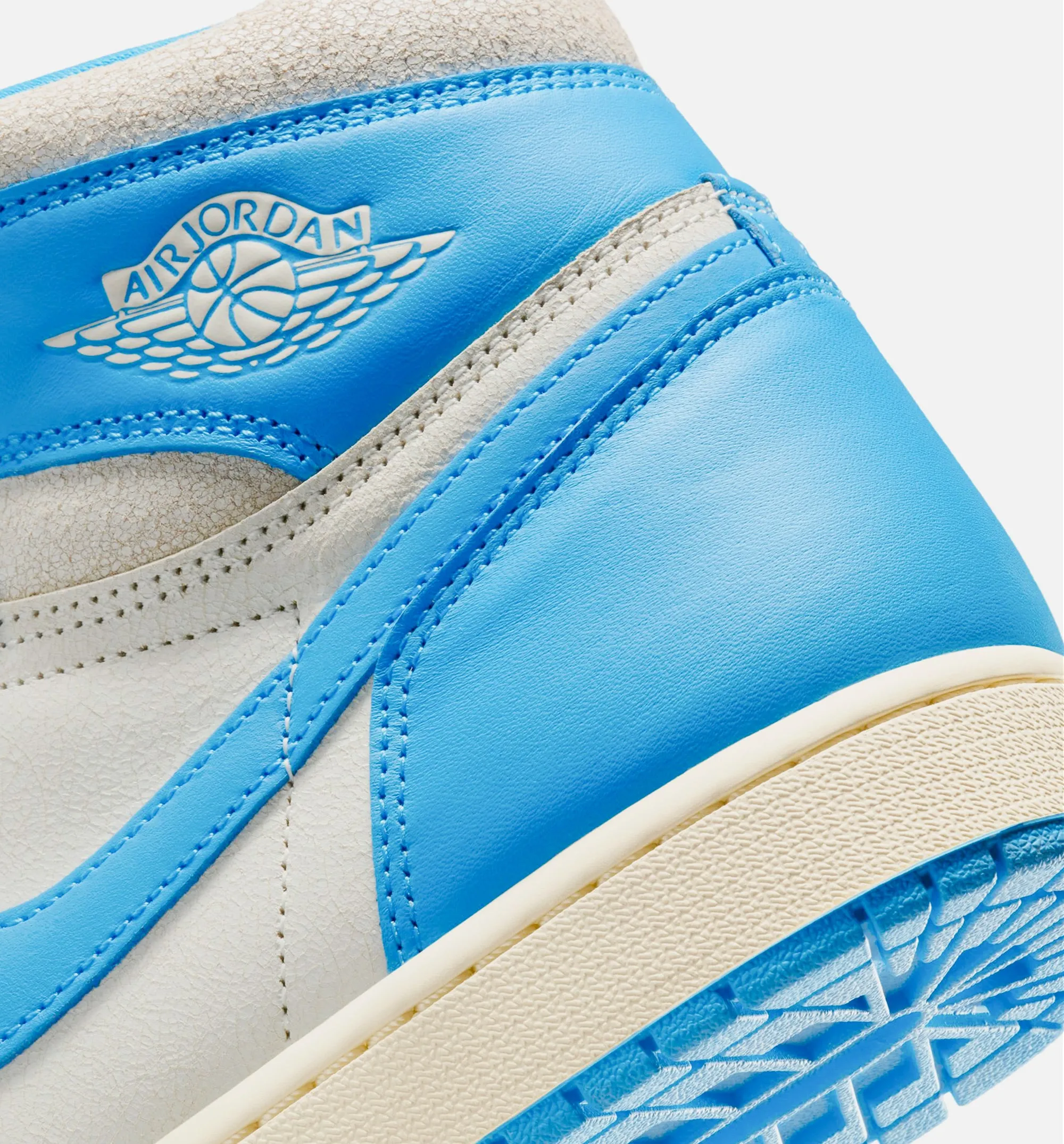 Stretchable Gusset Panel Air Jordan 1 Retro High Og Unc Reimagined Mens Lifestyle Shoe - Dark Powder Blue/Sail