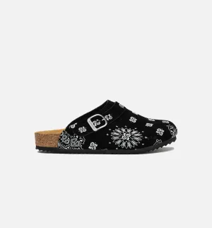 Tear Resistance Two Tone Paisley Clog Mens Sandal - Black/White