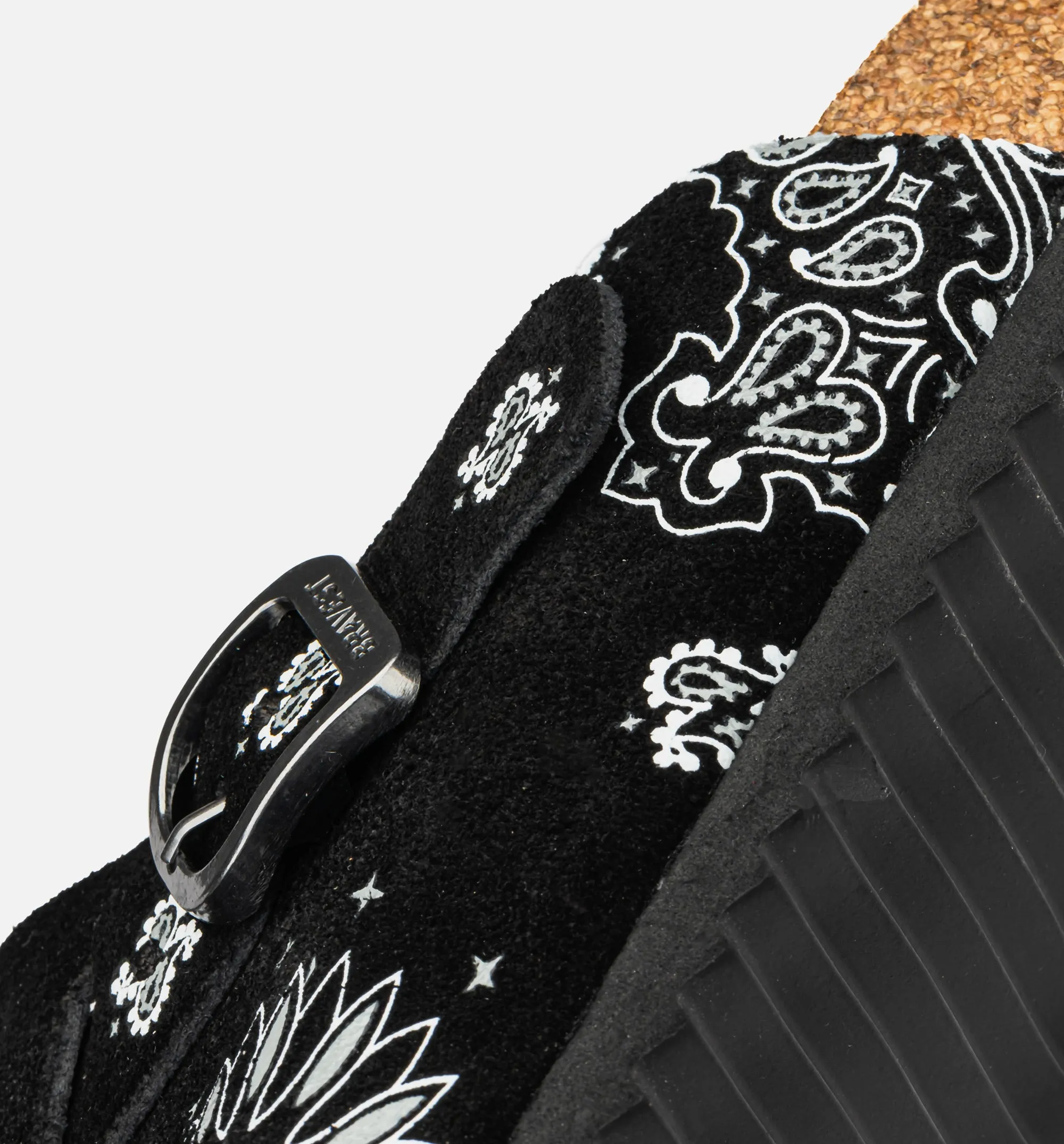 Two Tone Paisley Clog Mens Sandal - Black/White Collar Design