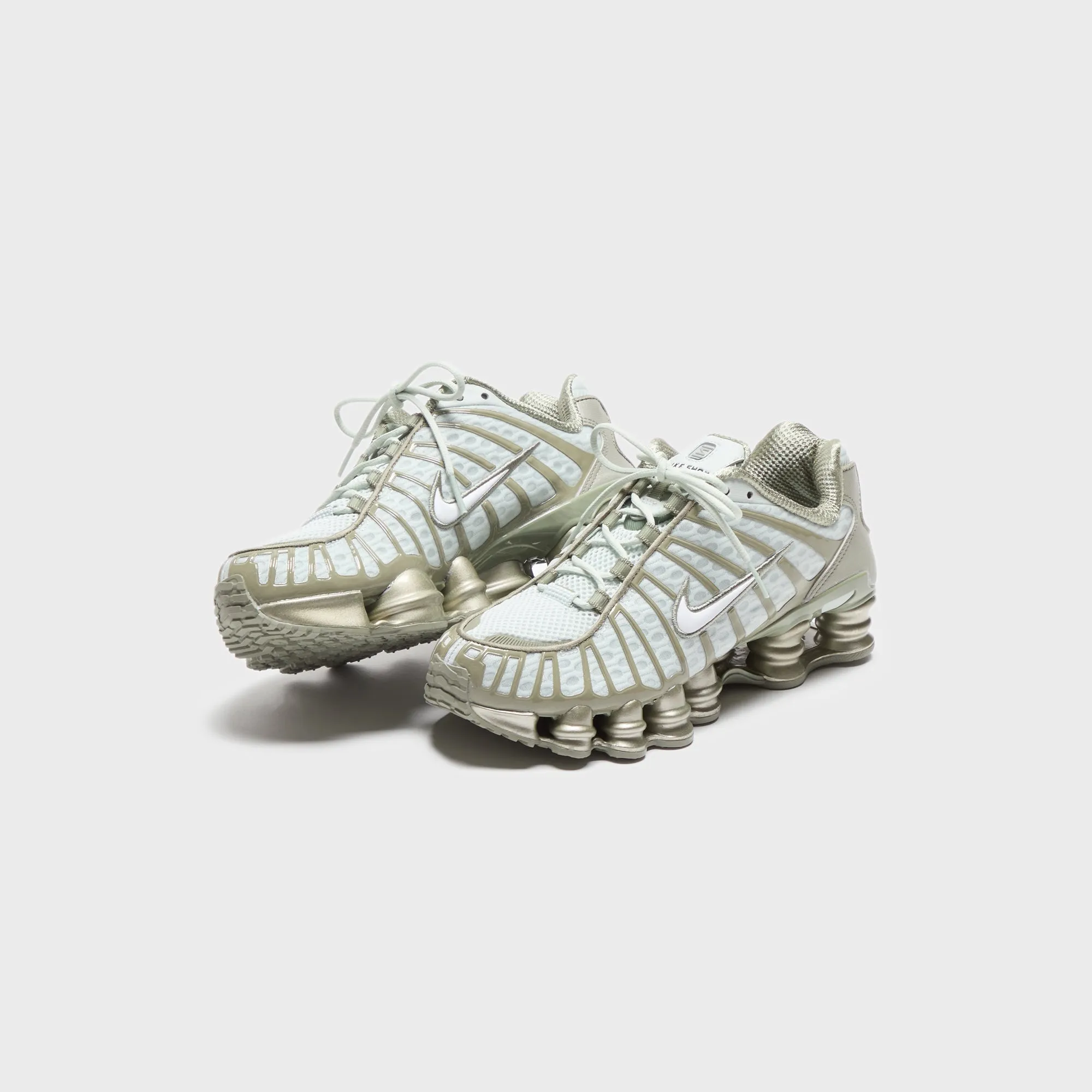 Nike Wmns Shox Tl - Light Silver / Light Army / White Comfortable Restaurant Shoes Anti - Friction