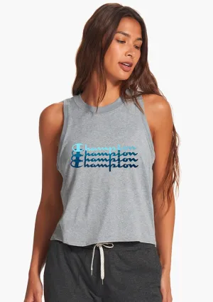 Champion WomenS Ombre Script Tank Hood With Easy Care Materials